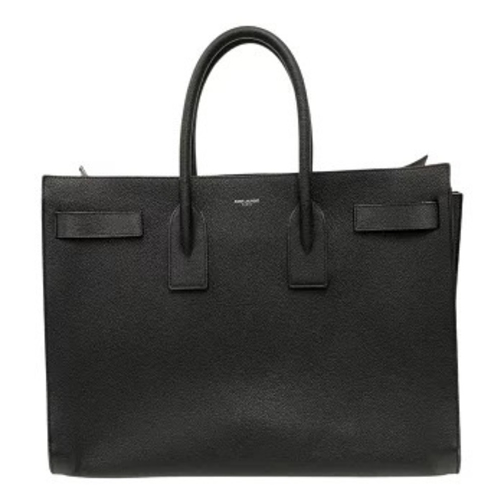 SAINT LAURENT Sac de Jour Tote Bag Handbag Leather Black Business
